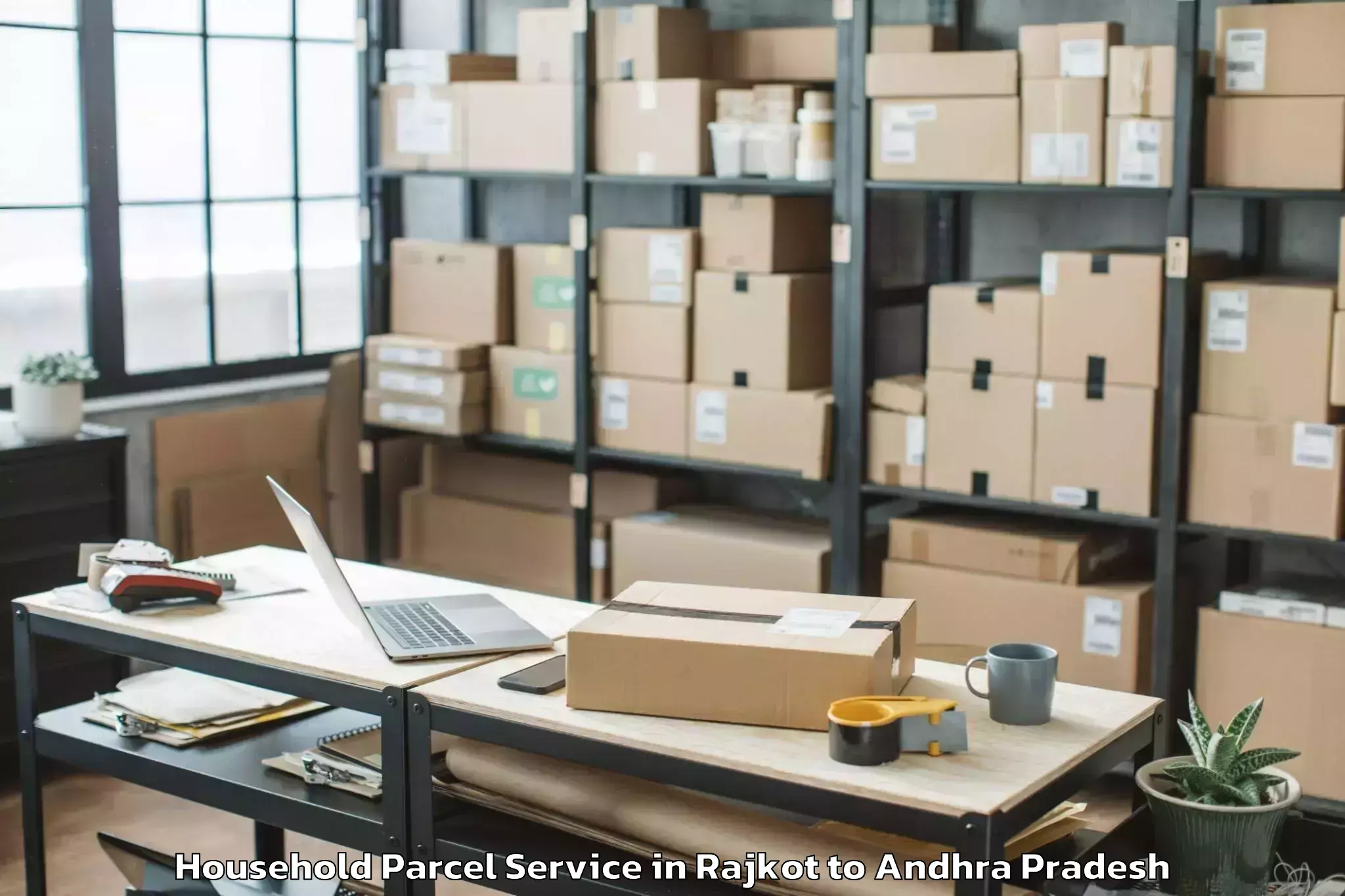 Book Rajkot to Kandukur Household Parcel Online